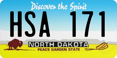 ND license plate HSA171