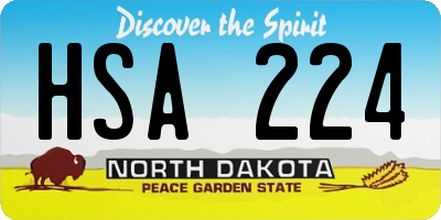 ND license plate HSA224