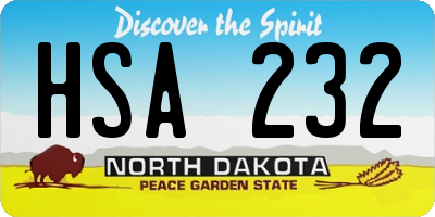 ND license plate HSA232