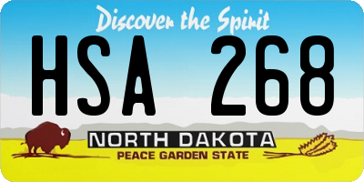 ND license plate HSA268