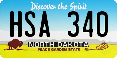 ND license plate HSA340
