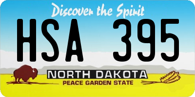 ND license plate HSA395