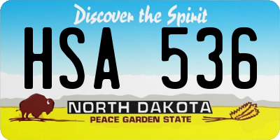 ND license plate HSA536