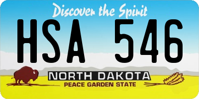 ND license plate HSA546