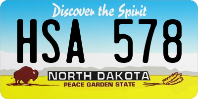 ND license plate HSA578