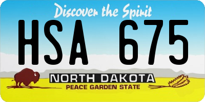 ND license plate HSA675