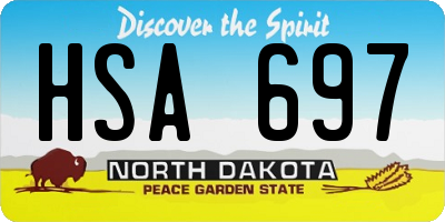ND license plate HSA697