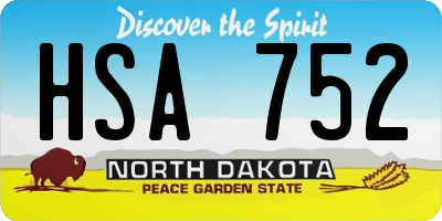 ND license plate HSA752