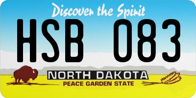 ND license plate HSB083