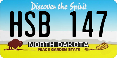 ND license plate HSB147