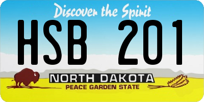 ND license plate HSB201