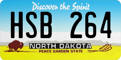 ND license plate HSB264