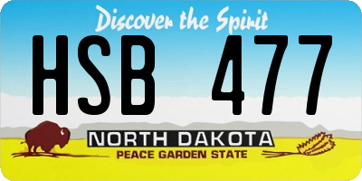 ND license plate HSB477