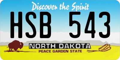 ND license plate HSB543