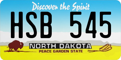 ND license plate HSB545