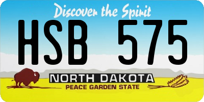 ND license plate HSB575