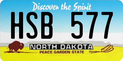 ND license plate HSB577