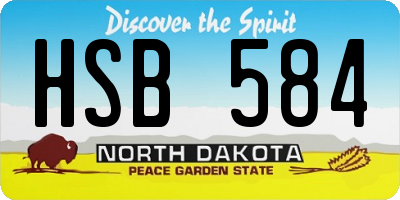 ND license plate HSB584