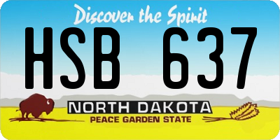 ND license plate HSB637