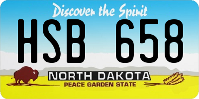 ND license plate HSB658