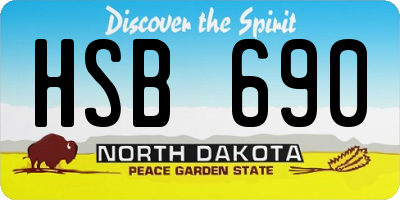 ND license plate HSB690