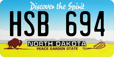 ND license plate HSB694