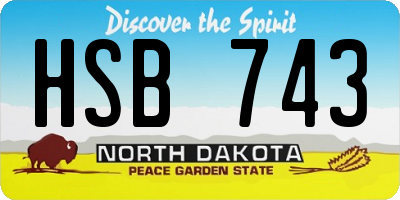 ND license plate HSB743