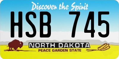 ND license plate HSB745