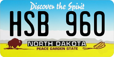 ND license plate HSB960