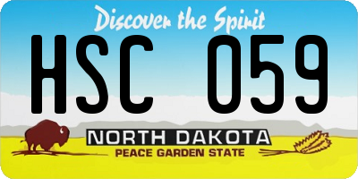 ND license plate HSC059