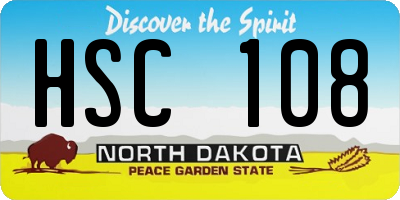 ND license plate HSC108