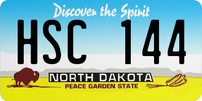 ND license plate HSC144