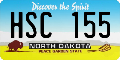ND license plate HSC155