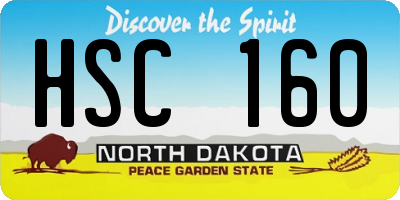 ND license plate HSC160
