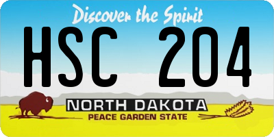ND license plate HSC204