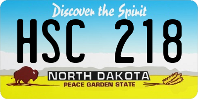 ND license plate HSC218