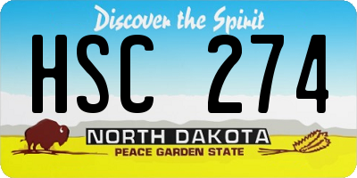 ND license plate HSC274