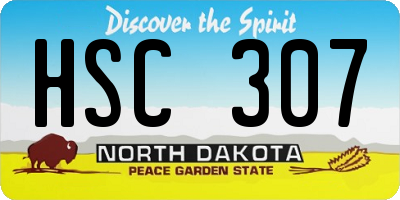 ND license plate HSC307