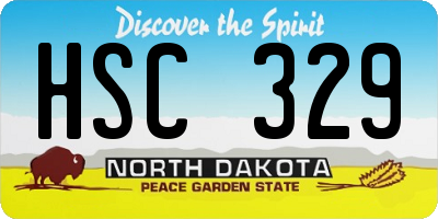 ND license plate HSC329