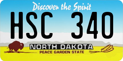 ND license plate HSC340