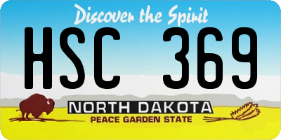 ND license plate HSC369