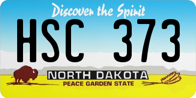 ND license plate HSC373