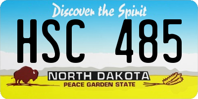 ND license plate HSC485