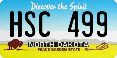 ND license plate HSC499