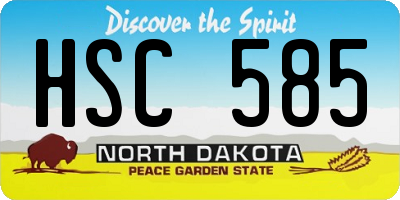 ND license plate HSC585