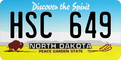 ND license plate HSC649