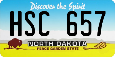 ND license plate HSC657