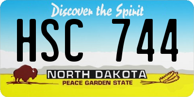 ND license plate HSC744