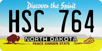 ND license plate HSC764