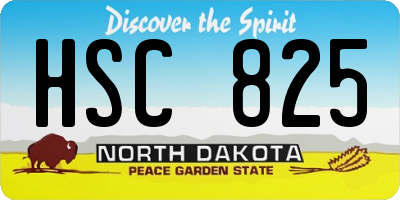 ND license plate HSC825